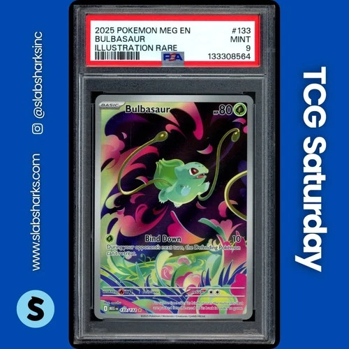 2025 POKEMON MEGA EVOLUTION #133/132 BULBASAUR ILLUSTRATION RARE PSA 9