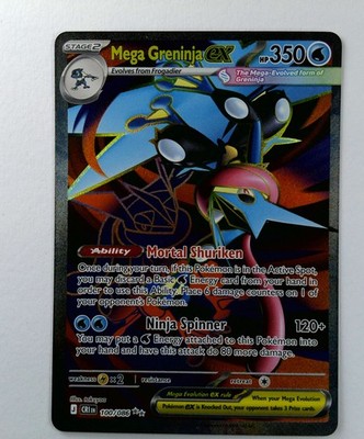 Pokemon TCG Mega Greninja EX 100/086 Full Art Ultra Rare Chaos Rising NM 100/086