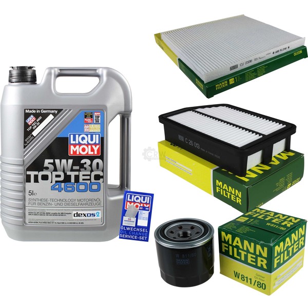 Mann Inspektionspaket 5L Liqui Moly Top Tec 4600 5W-30 FüR KIA Sportage 2.0 Gdi-image
