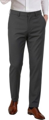 Mens Dress Pants Slim Fit Stretch Wrinkle Free Business Casual Slacks Trousers