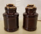 Vintage McCoy Brown Drip Milk Can Salt & Pepper Shakers with Stoppers USA — photo 5