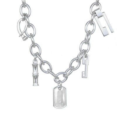 GUCCI Bamboo Charm Silver Necklace