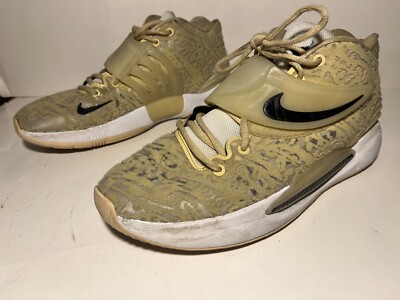 2021 Men's Nike KD 14 TB Promo Team Gold White Black Lace Up Sneakers Size 11