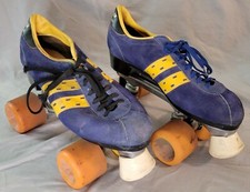 Vintage Dominion Marathon Blue Leather Suede Roller Skates Men's Size 9 Canada