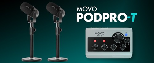Pacchetto attrezzatura podcasting portatile Movo PodPro-T per due kit podcast 2 microfoni ++ - Foto 10 di 15