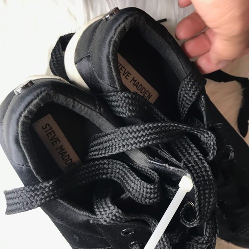 Steve Madden Womens Bertie Platform Black Y2K Sneaker Shoes Size 8B - 第 5/6 張圖片