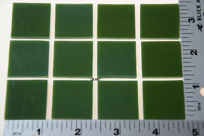 0345.30- 12 PIECES 1'' x 1'' OPAL STEEL JADE BULLSEYE 3mm THICK GLASS 90 COE