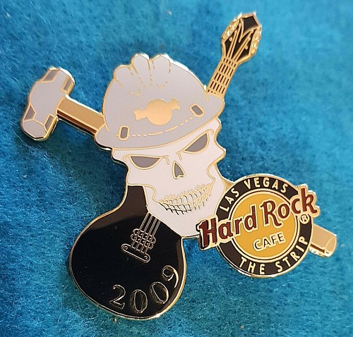LAS VEGAS THE STRIP CONSTRUCTION WORKER CALAVERA GUITARRA MARTILLO Hard Rock Café PIN