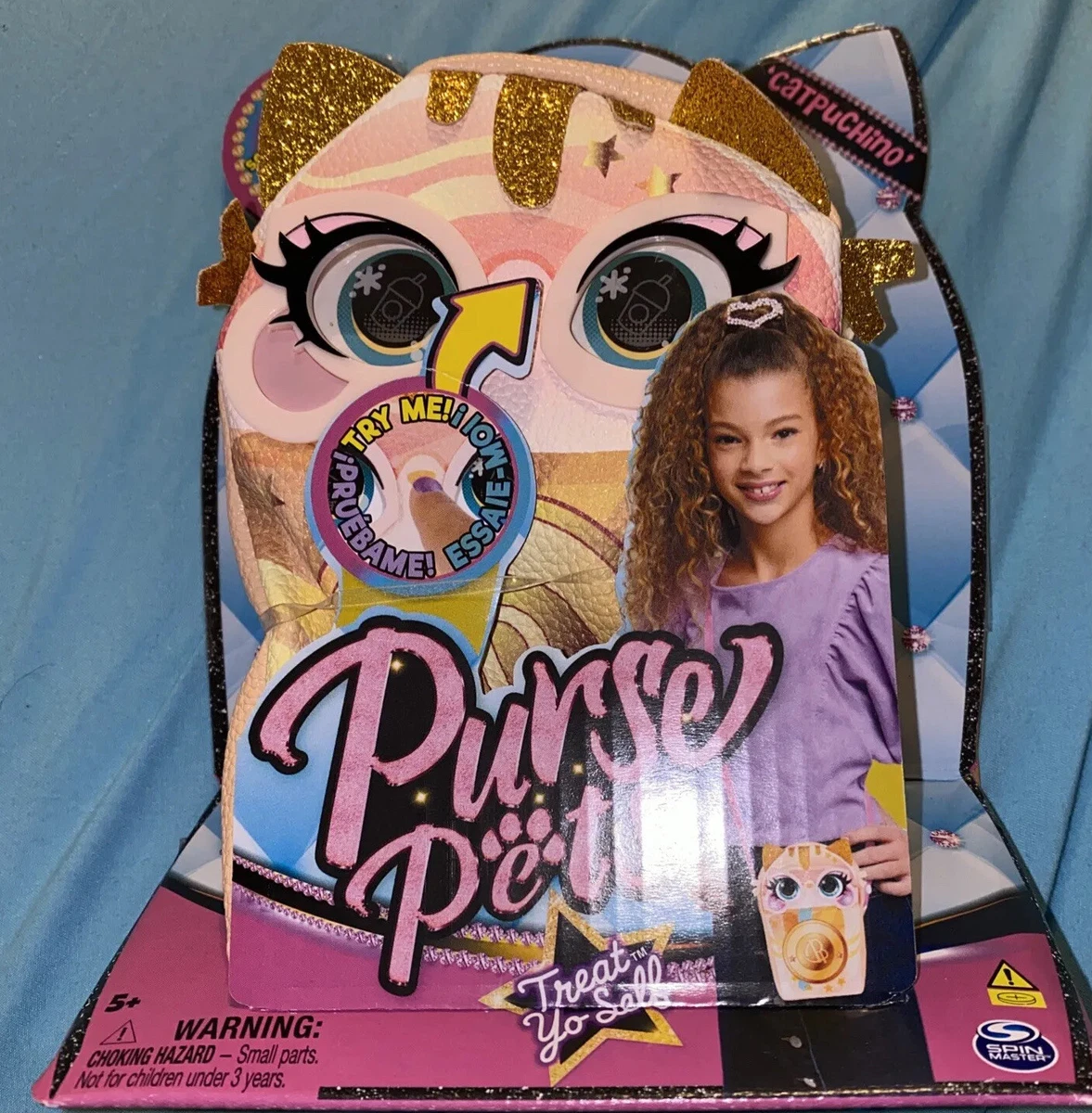 Purse Pets Treat Up Self Catpuchino Electronic Interactive Purse Pet Brand  New | eBay