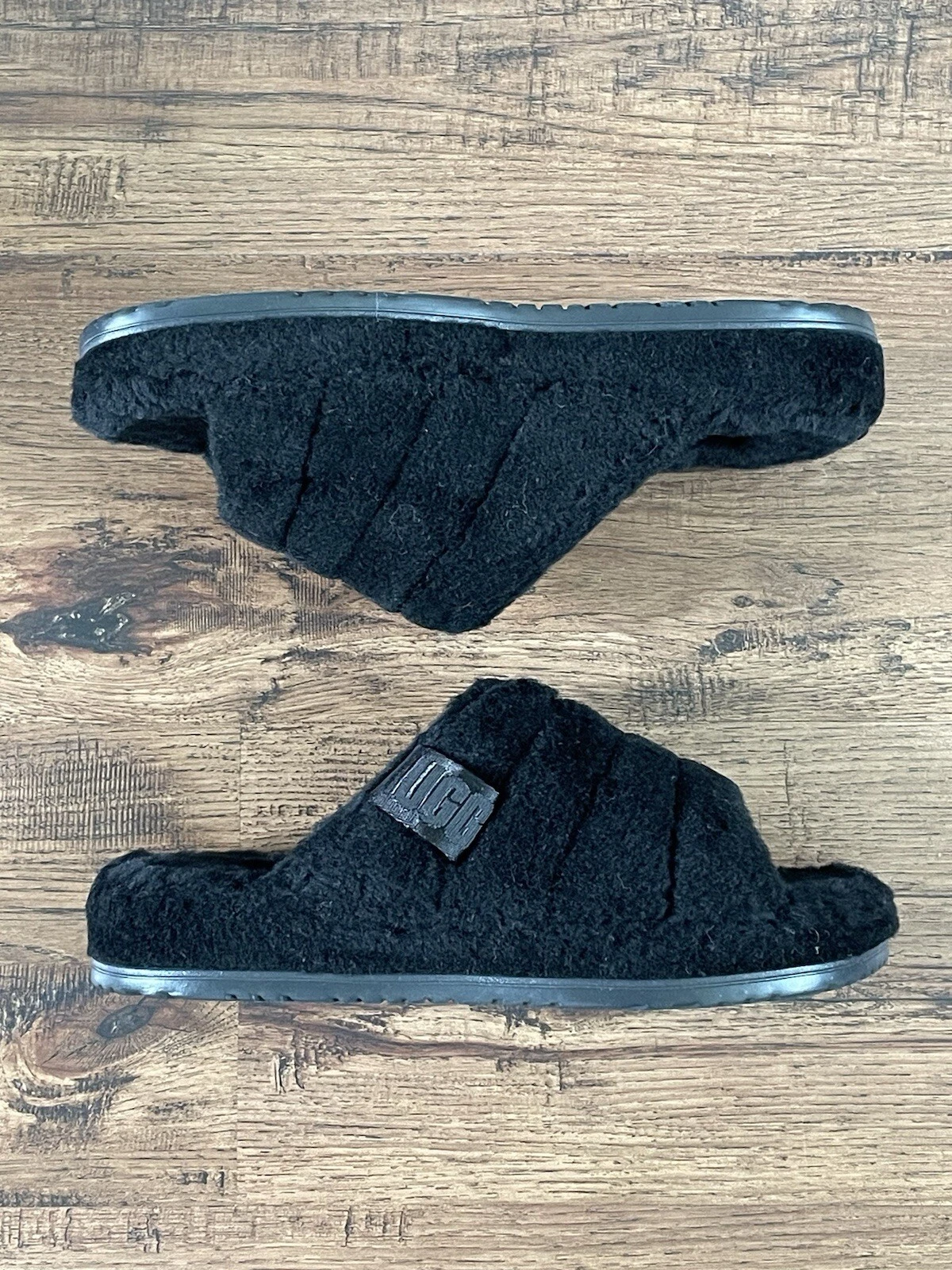 UGG Fluff You Slides ""Nero"" (taglia us uomo 9)