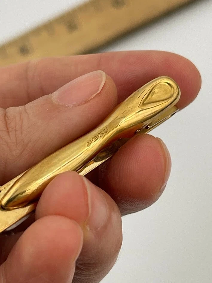 Clip de barra de corbata vintage 1-20 12k GF lleno de oro antiguo crucero marítimo vapor Foto 3 de 4