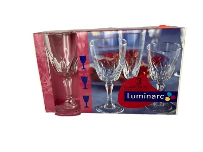 3 FLAMENCO Luminarc Gläser Vintage OVP 6cl DER GRÜNE PUNKT   2000 Made in France
