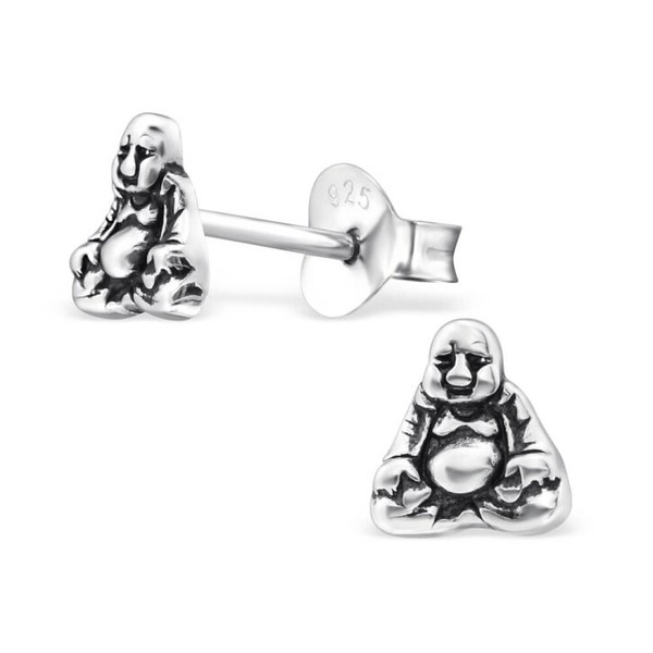 1 Paar Ohrringe Ohrstecker 925Er Sterling Silber Buddha-image