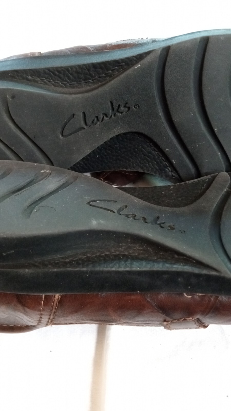 CLARKS leather 9.5 brown cloud pattern step-in sl… - image 19