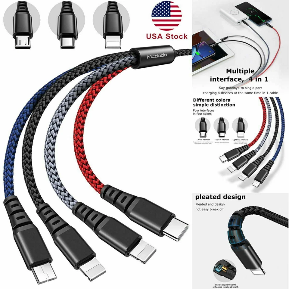 4 in 1 Multi USB Charging Cable Fast Charger Cord For iPhone/Type C/Micro Mcdodo - Image 2 of 4