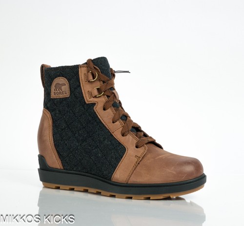 NIB Women's SOREL Evie II NW Lace Suede Boots Wedge Silhouette Waterproof Leathe - 第 2/13 張圖片