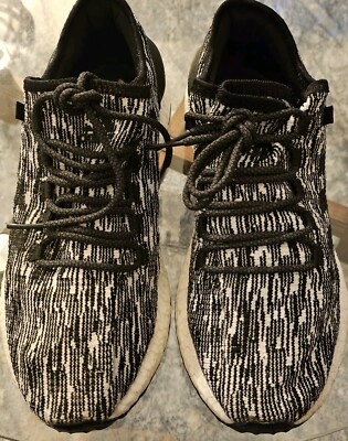 Adidas Pureboost Black/White BB6280, Worn, UK 9, Good, No Box UK