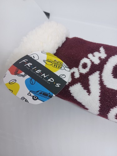 Friends TV Show Sherpa Lined Anti Slip Socks Joey How You Doing? NWT New - Picture 2 of 5
