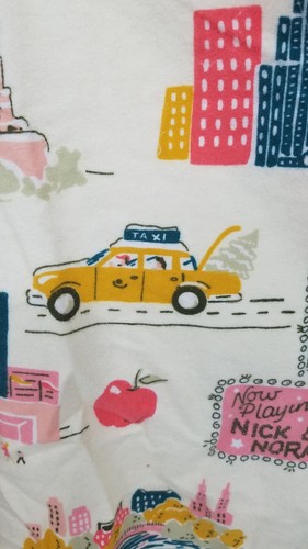 Nick & Nora New York City Flannel Pajama Top Only Taxi Apple Womens Small New - Picture 10 of 13