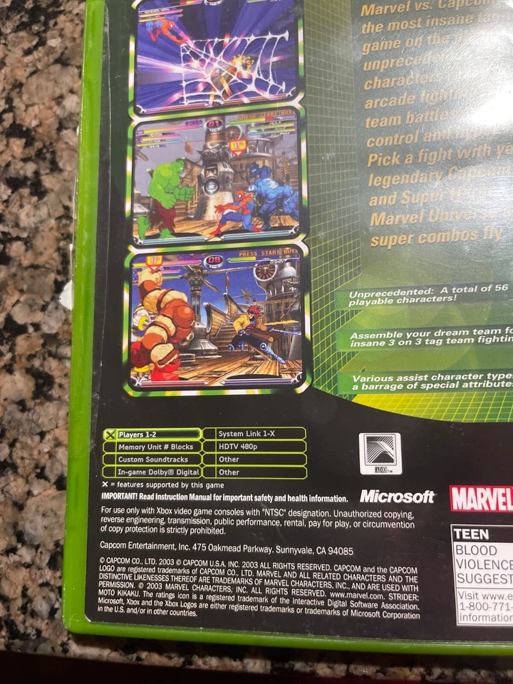 Marvel Vs Capcom 2 Xbox Game 2003 ULTRA RARE - Image 3 of 4
