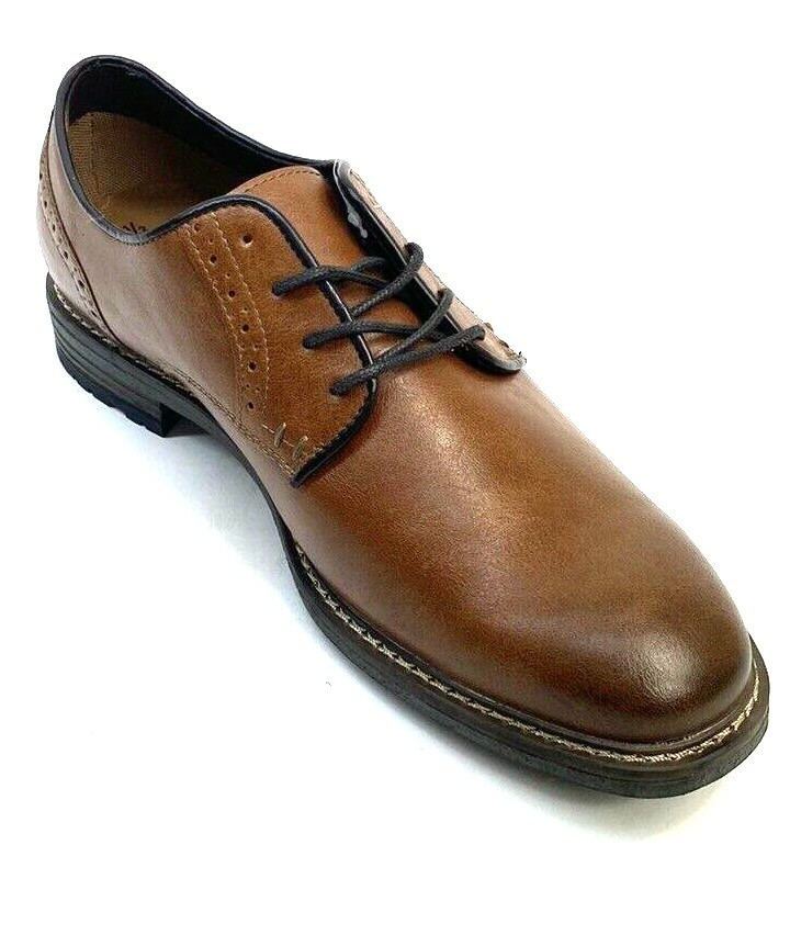 MENS Oxford Lace Up Brown Dress Shoe Memory Foam Smooth NWT eBay