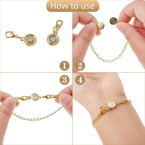 12 Pieces Locking Magnetic Jewelry Clasp Round Necklace Clasp Closures Bracel... - Picture 5 of 8