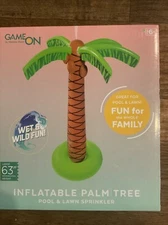 Game On Inflatable Palm Tree Pool And Lawn Sprinkler 63” High Durable PVC