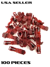 22-18 GAUGE RED T-TAP 100 PK PCS TERMINAL AWG GA QUICK WIRE CONNECTOR CAR MARINE