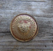 Antique Brass Wheeler & Wilson No 9 Sewing Machine Plate Shield Emblem FREE SHIP