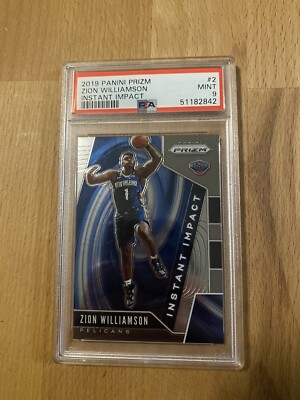 2019-20 Panini Prizm Instant Impact Rookie RC  Zion Williamson PSA9