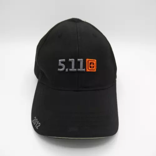 5.11 Tactical Hat Cap Strap Back Black Canvas Embroidered Logo Hook Loop Mens