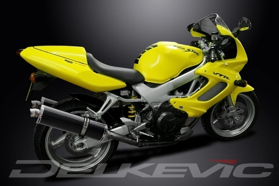Kit silenciador escape carbono ovalado 18" Honda VTR1000F Superhawk 1997-2003 Foto 4 de 4