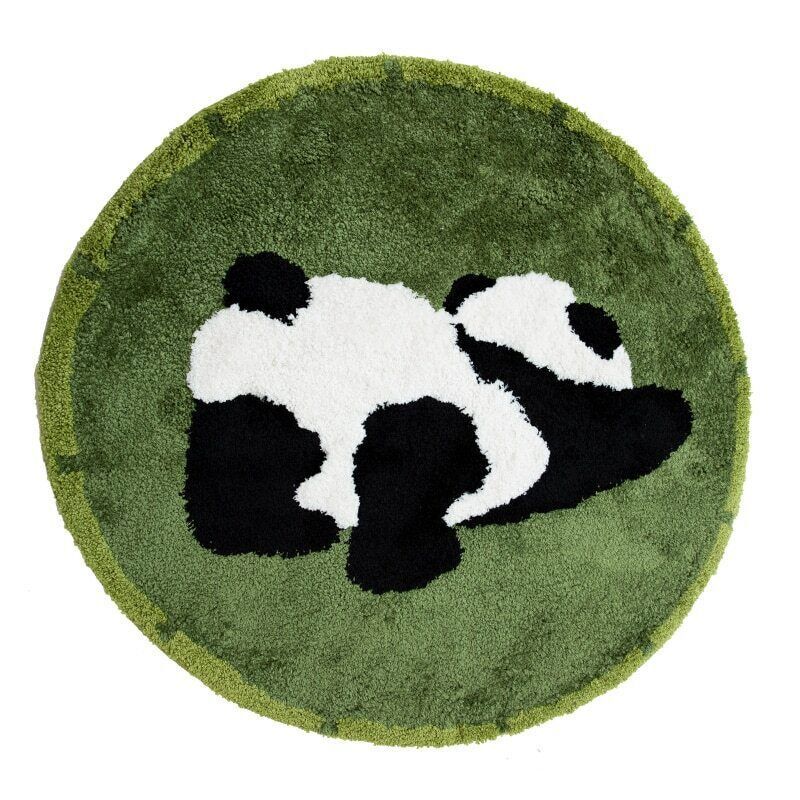 Cute Cartoon Panda Round Carpets Plush Fluffy Area Rug Thicken Floor ...