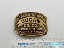 Vintage C+D Hit Dugan Oil Co. 1955-1992 John & Nadine Plainville, KS Belt Buckle