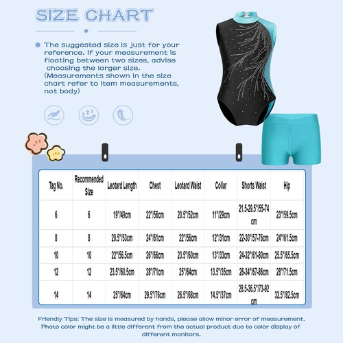 Kids Girl's Leotards And Shorts Stage Jumpsuit With Boyshorts Holiday Unitard - Picture 11 of 45