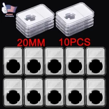 10Pcs 20mm Coin Slab Holders Display Storage Box Case Stands USA Stock