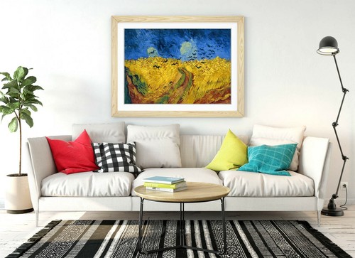 VAN GOGH WHEATFIELD CON CUERVOS - ARTE ENMARCADO PÓSTER IMPRESIÓN ILUSTRACIONES - AZUL - Imagen 6 de 10