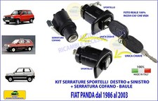 SERRATURE Sportelli  KIT Porte + Cofano per FIAT PANDA 141 4x4  dal 1986 al 2003