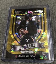 2021 NFL Prizm Draft Picks ZACH WILSON Crusade Gold Cracked Ice Rookie RC #168