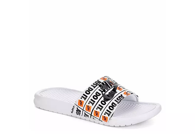 Refinamiento servidor profesional NEW! Nike Benassi JDI Print Slides Sandals White Orange ✓Free Shipping |  eBay