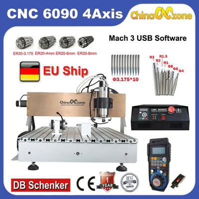 2200W CNC 6090 4Axis Engraving Machine Mach3 USB Cutter Router for DIY Hobby EU