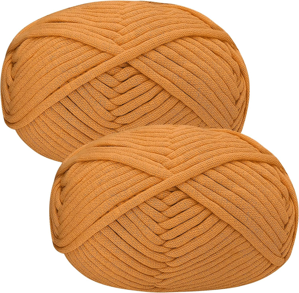 Baumwolle HäKelwolle Chenille Wolle Zum HäKeln 2 X 50G HäKelwolle,Orange Yarn Di-image