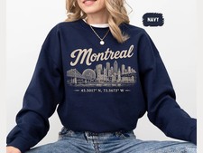 Vintage Montreal Quebec Canada City Skyline Sweatshirt