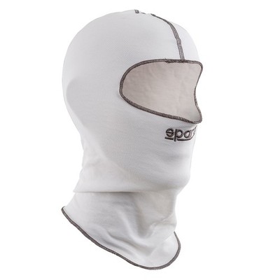 Sparco Softknit Go Kart/Kart/Rennsport/Motorsport Open Face Sturmhaube - Weiß
