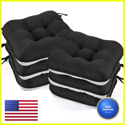 Betu Black Chair Cushions For Dining Chairs Set Of 63.5 Thick Kitchen Table
