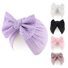 Peecabe 5-Pack Cotton Baby Hat Bow Beanie Cap for 0-36 Months, 5pcs-g