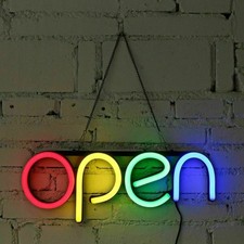 LED Schild Display Leuchtreklame Werbung Sign Neon GEÖFFNET Bar Open Reklame