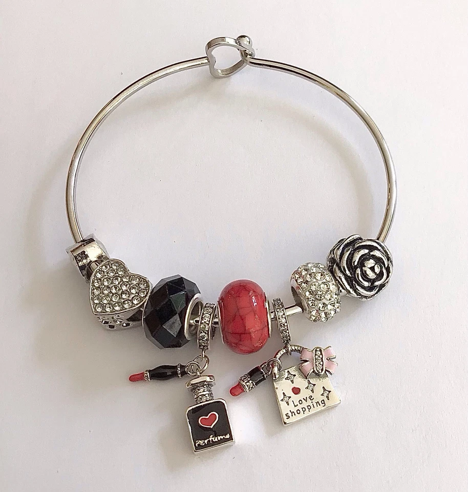 Charm Anhänger „Parfum“ u. „Love Shopping“ + Accessoires mit Spangen Armband 🎀 - Bild 3 von 4