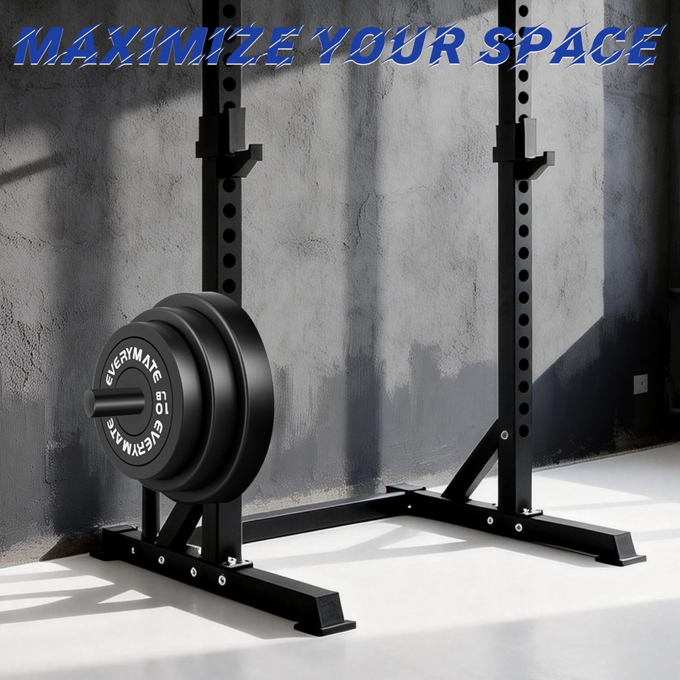 Power Squat Rack EVERYMATE Power Rack & Squat Rack Attachments Olympic Weight Plate ...