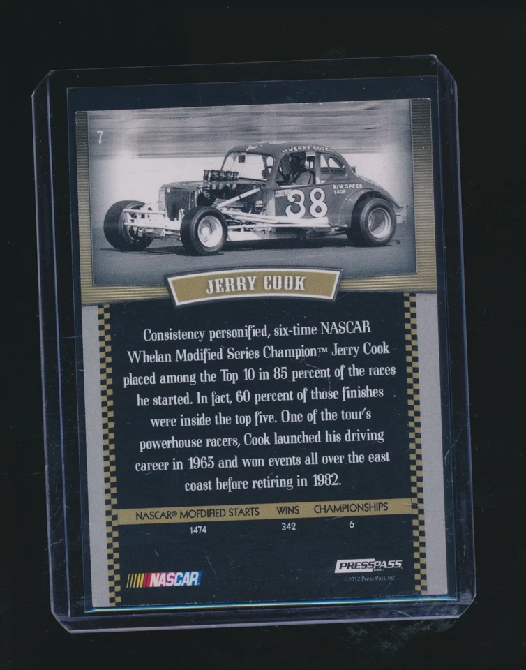 JERRY COOK 2012 PRESS PASS LEGENDS RED PARALLEL 47/99 #7 - Image 2 of 2